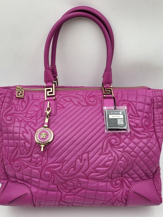 Versace Handbags - Versace Vanitas Demetra Barocco Quilted Lambskin Leather Tote, Auth. w/COA.